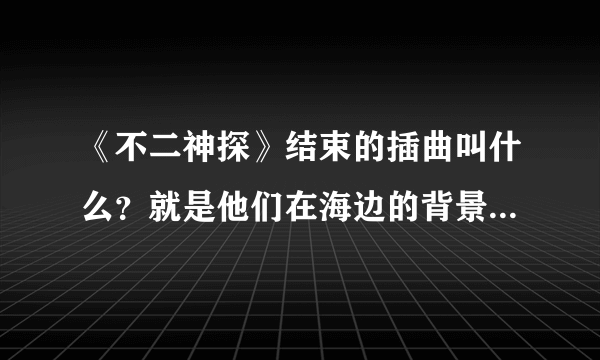 《不二神探》结束的插曲叫什么？就是他们在海边的背景音乐，和花絮的那个音乐。