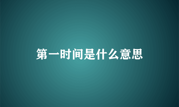 第一时间是什么意思