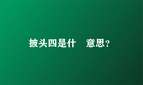 披头四是什麼意思？