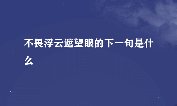 不畏浮云遮望眼的下一句是什么