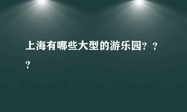 上海有哪些大型的游乐园？？？