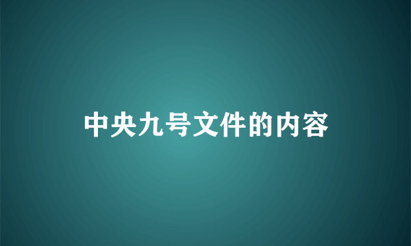 中央九号文件的内容