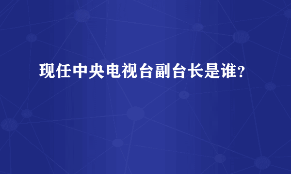 现任中央电视台副台长是谁？