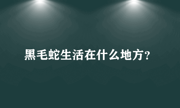 黑毛蛇生活在什么地方？