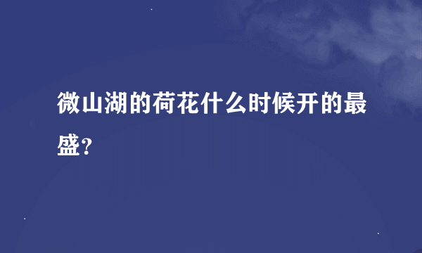 微山湖的荷花什么时候开的最盛？