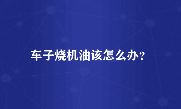 车子烧机油该怎么办？