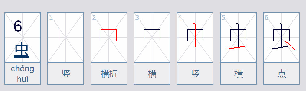 “虫”字的笔画顺序是什么？