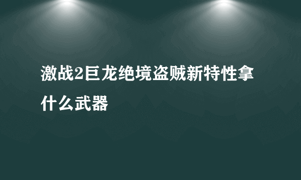 激战2巨龙绝境盗贼新特性拿什么武器