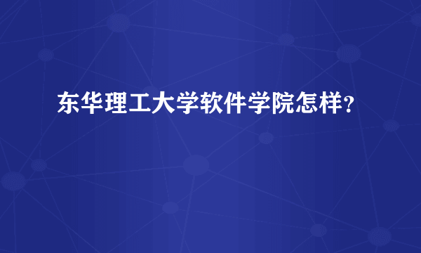 东华理工大学软件学院怎样？