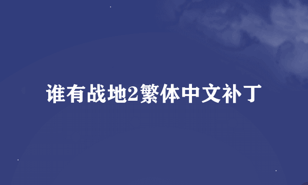 谁有战地2繁体中文补丁