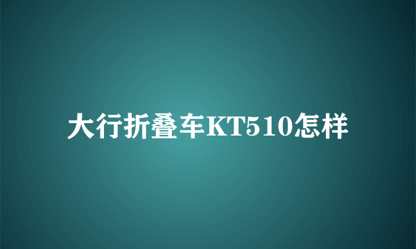 大行折叠车KT510怎样