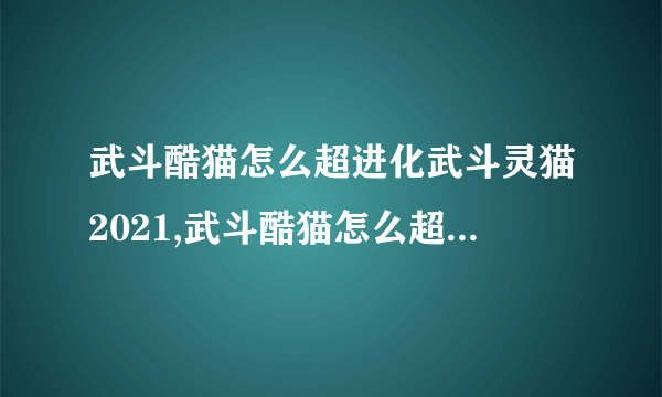 武斗酷猫怎么超进化武斗灵猫2021,武斗酷猫怎么超进化武斗灵猫2020