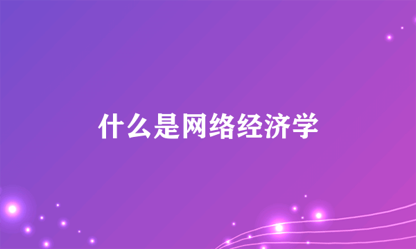 什么是网络经济学