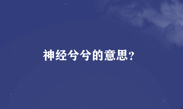 神经兮兮的意思？