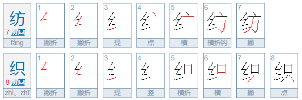 纺织的拼音