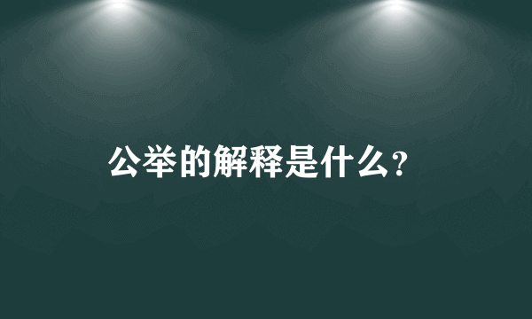 公举的解释是什么？