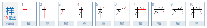 样字的笔画顺序