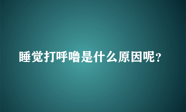 睡觉打呼噜是什么原因呢？