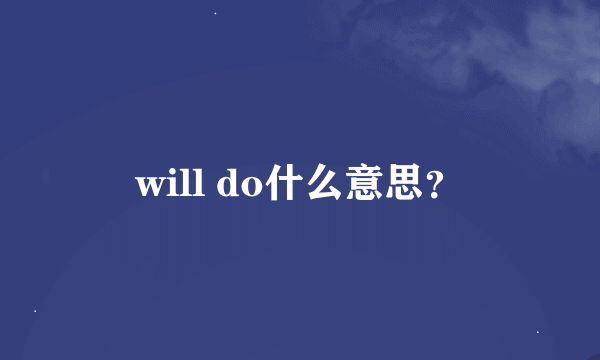 will do什么意思？