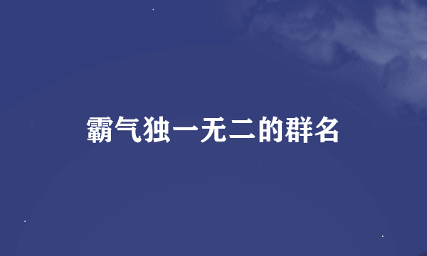 霸气独一无二的群名