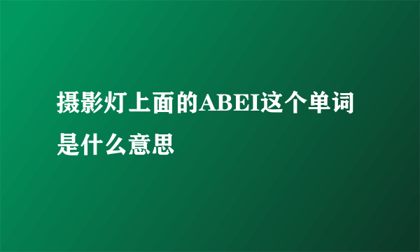 摄影灯上面的ABEI这个单词是什么意思