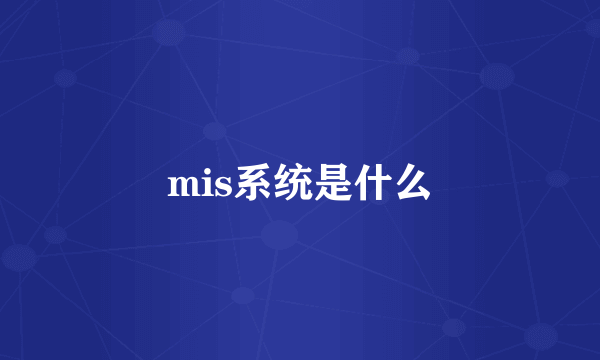 mis系统是什么