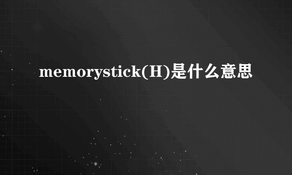 memorystick(H)是什么意思