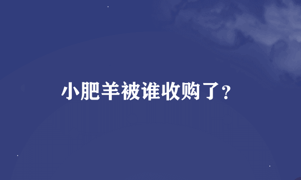 小肥羊被谁收购了？