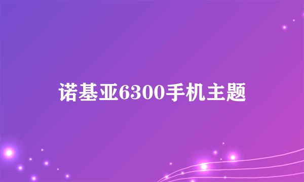 诺基亚6300手机主题