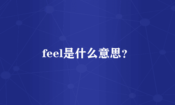 feel是什么意思？