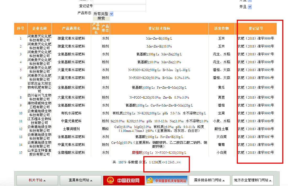 肥料登记证号查询