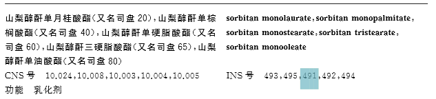 食品添加剂,乳化剂里的(49l)是什么意思?