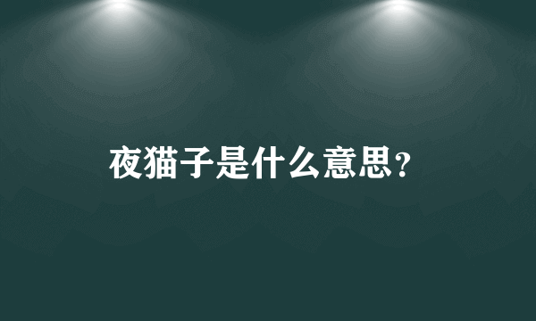 夜猫子是什么意思？