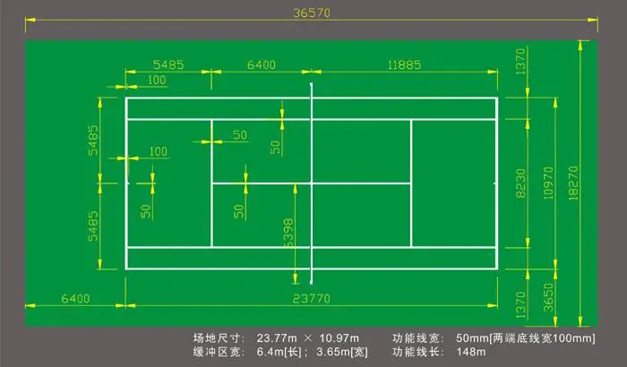 网球场地标准尺寸