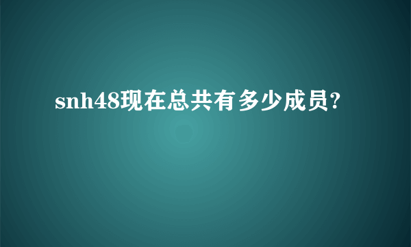 snh48现在总共有多少成员?