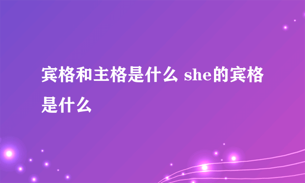 宾格和主格是什么 she的宾格是什么