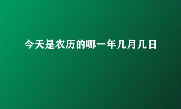 今天是农历的哪一年几月几日