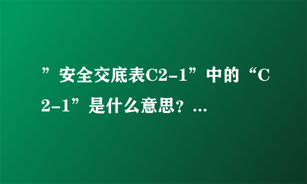 ”安全交底表C2-1”中的“C2-1”是什么意思？哪里来的编号？