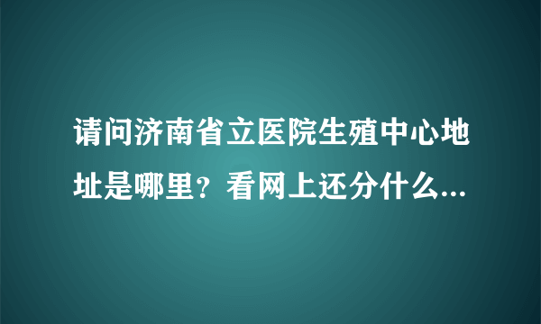 请问济南省立医院生殖中心地址是哪里？看网上还分什么区，具体地址是什么？有电话没有？跪求！！