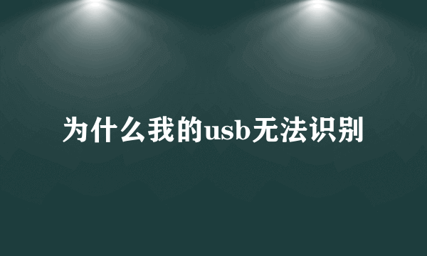 为什么我的usb无法识别