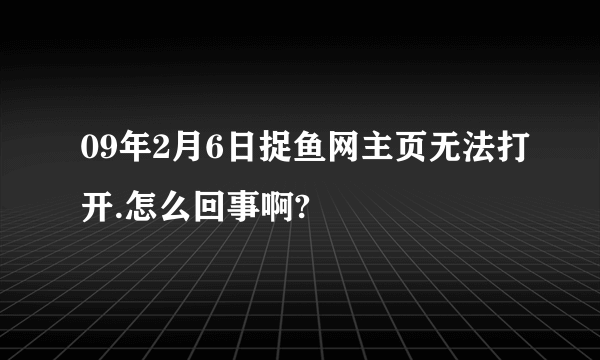 09年2月6日捉鱼网主页无法打开.怎么回事啊?