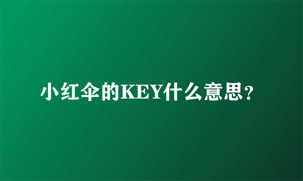 小红伞的KEY什么意思？