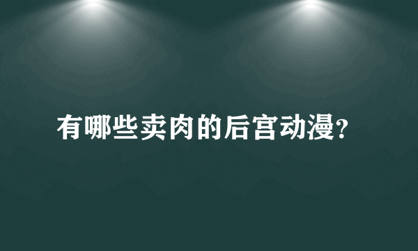 有哪些卖肉的后宫动漫？