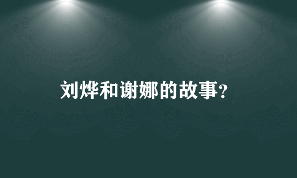 刘烨和谢娜的故事？