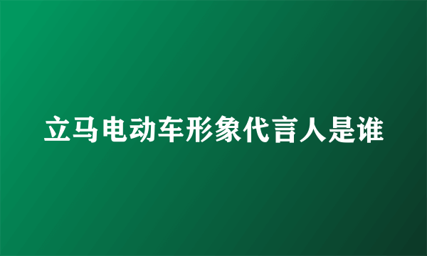 立马电动车形象代言人是谁