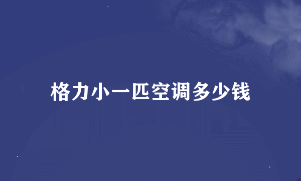 格力小一匹空调多少钱