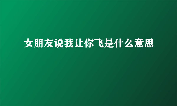 女朋友说我让你飞是什么意思