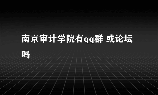 南京审计学院有qq群 或论坛吗