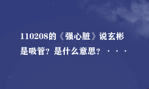 110208的《强心脏》说玄彬是吸管？是什么意思？···