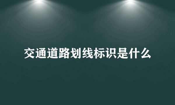 交通道路划线标识是什么